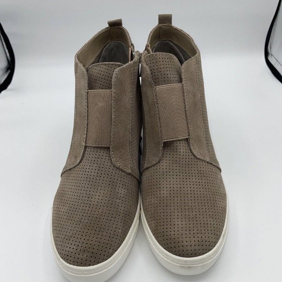 STEVE MADDEN Women's WAVERLY wedge suede sneakers in TAUPE sz 9.5 - EUC - Picture 1 of 10